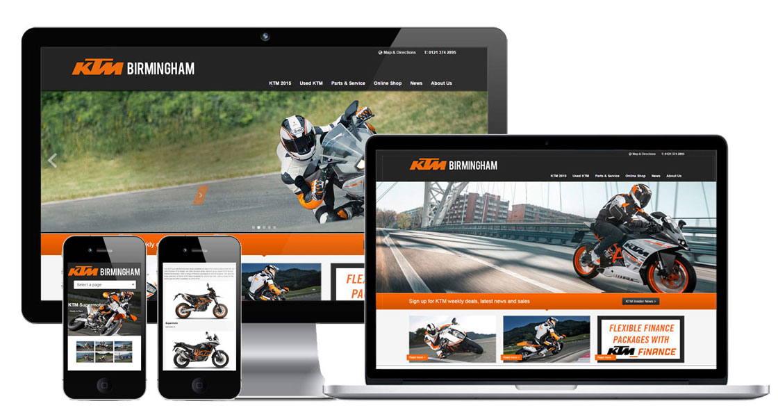 web design for KTM dealers