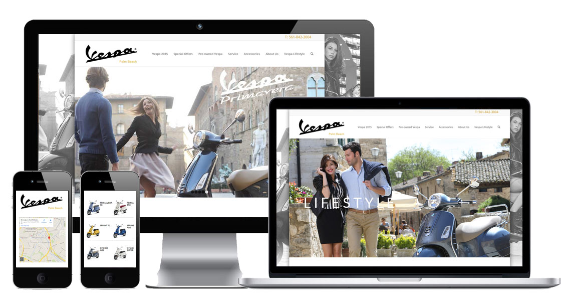 web design for vespa dealers